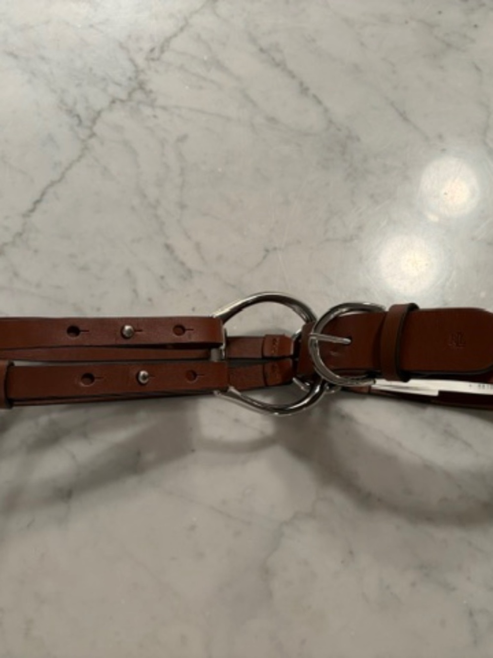 Ralph Lauren Tri-Strap Leather Waist Belt